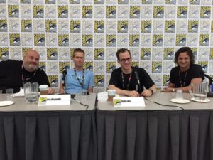 Tom Spurgeon, Eric Reynolds, Philip Nel, Jeff Smith. San Diego Comic-Con, 2016.
