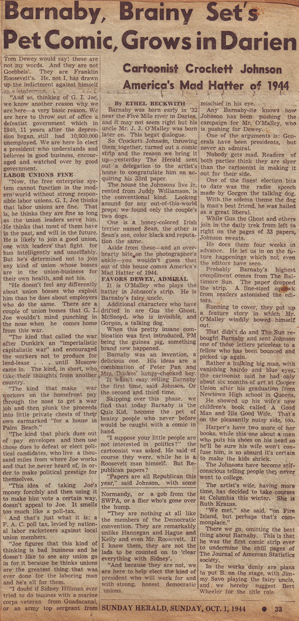 Ethel Beckwith's article about Johnson and Krauss, October 1944