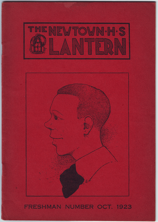 David Leisk (Crockett Johnson), cover for Newtown H.S. Lantern, October 1923