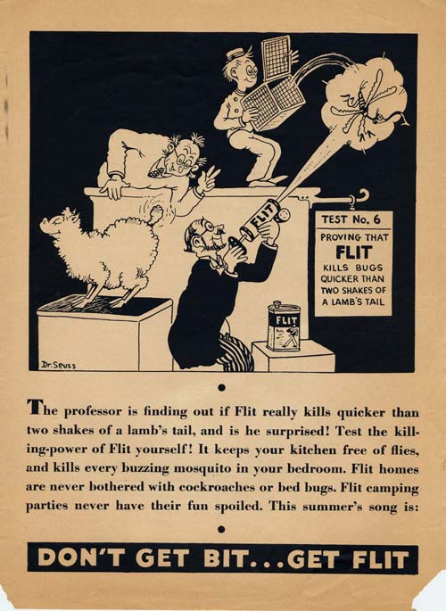 Seuss: Flit ad (from UCSD's website)