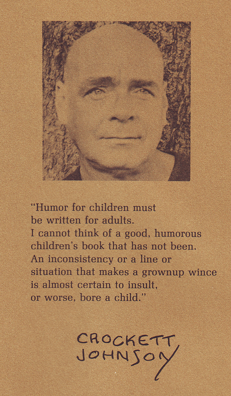 Crockett Johnson on humor.  From 1969 Weston Woods catalogue.