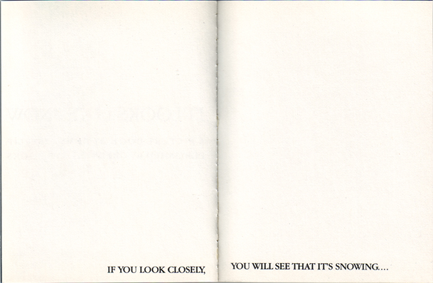 Remy Charlip, It Looks Like Snow (1957): first two-page spread