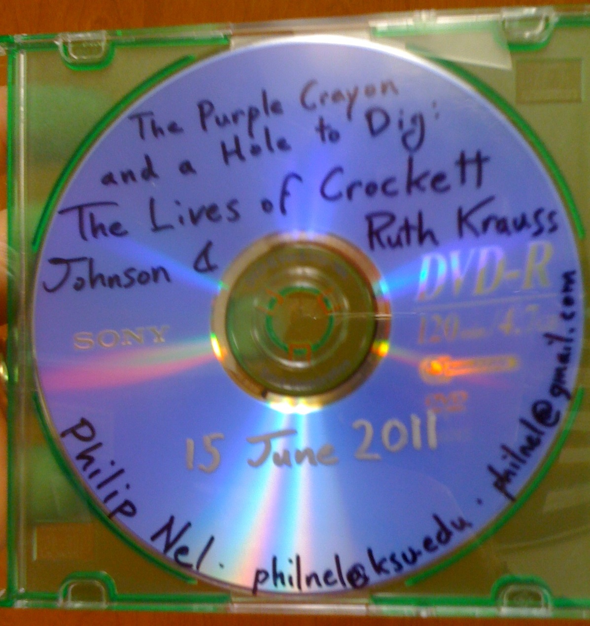 The Purple Crayon and a Hole to Dig: The Lives of Crockett Johnson and Ruth Krauss -- DVD featuring manuscript and all images