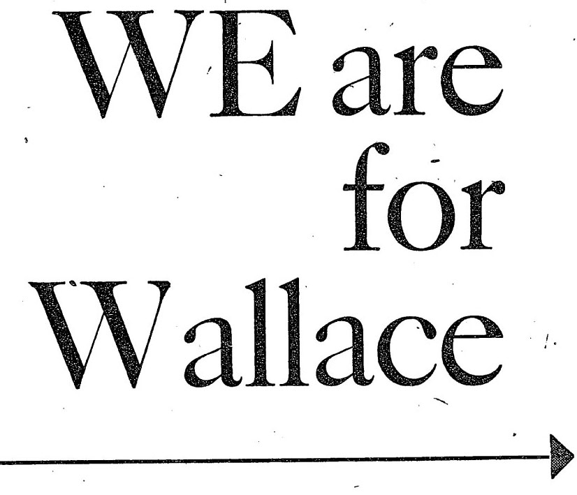 WE are for Wallace, 20 Oct. 1948: header