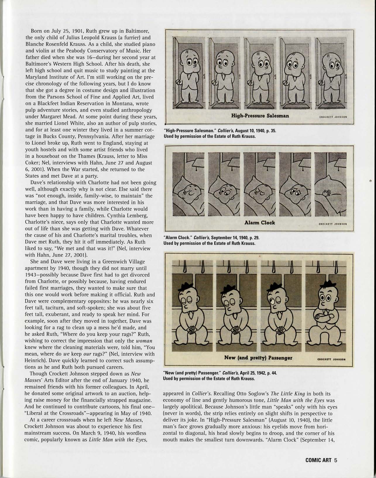 Philip Nel, "Crockett Johnson and the Purple Crayon: A Life in Art," Comic Art 5 (Winter 2004), p. 5