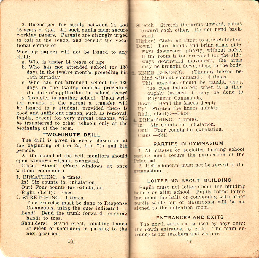Newtown High School Handbook, 1921-1923: pp. 16-17