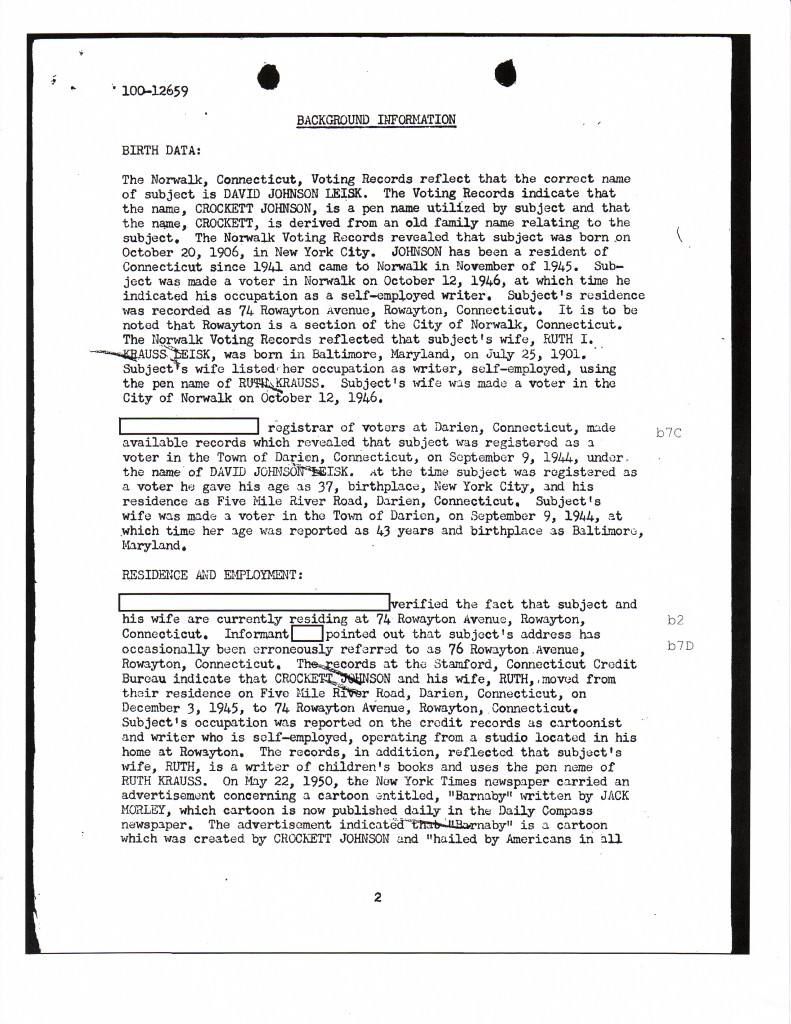 Crockett Johnson's FBI file, page 10