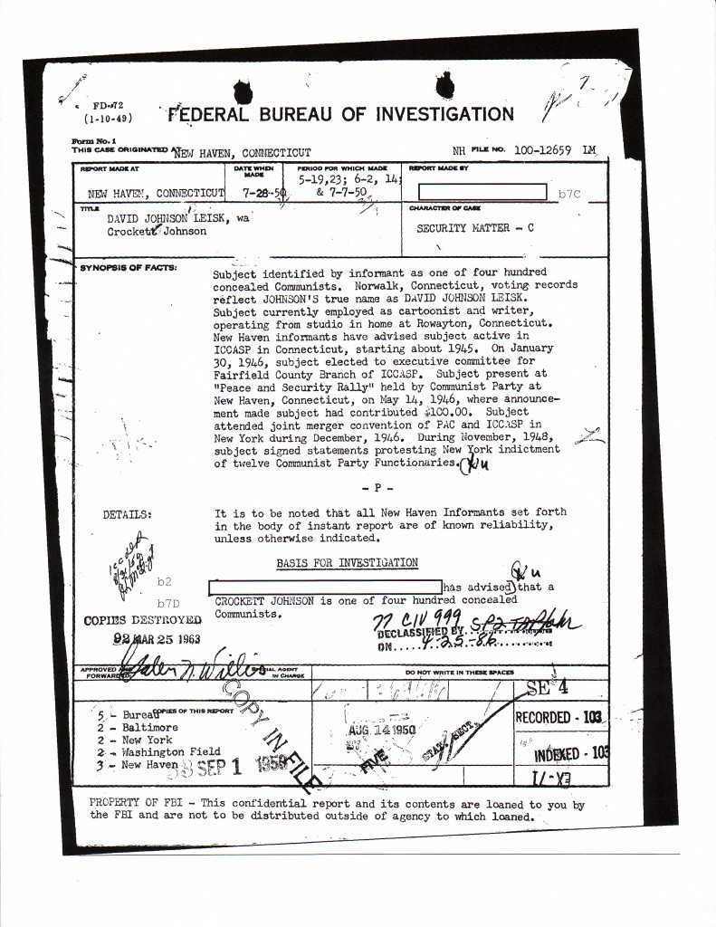 Crockett Johnson's FBI file, page 9
