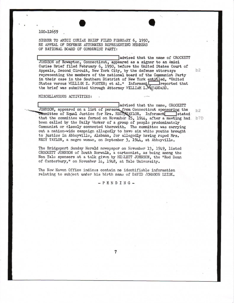 Crockett Johnson's FBI file, page 15