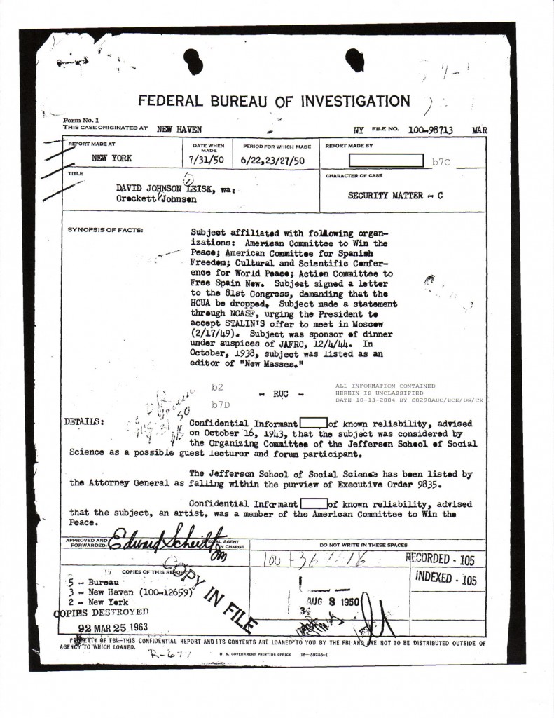 Crockett Johnson's FBI file, page 2