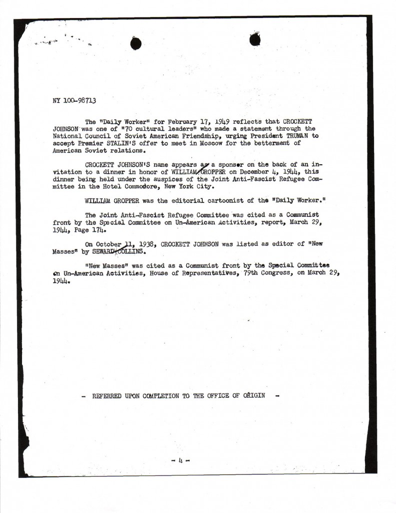 Crockett Johnson's FBI file, page 5