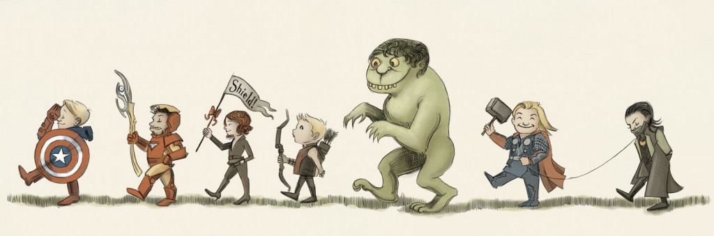 Avengers on Parade (RIP Maurice Sendak) by AgarthanGuide