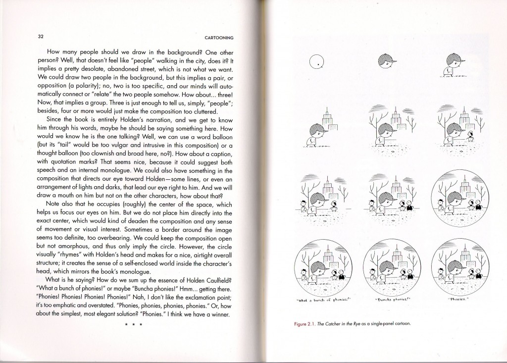 From Ivan Brunetti's Cartooning Philosophy and Practice (2007, 2011): The Catcher in the Rye as a single-panel comic