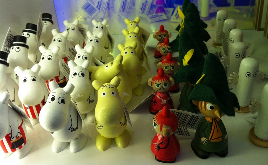 Moomin figurines at Moomin Store, Helsinki airport