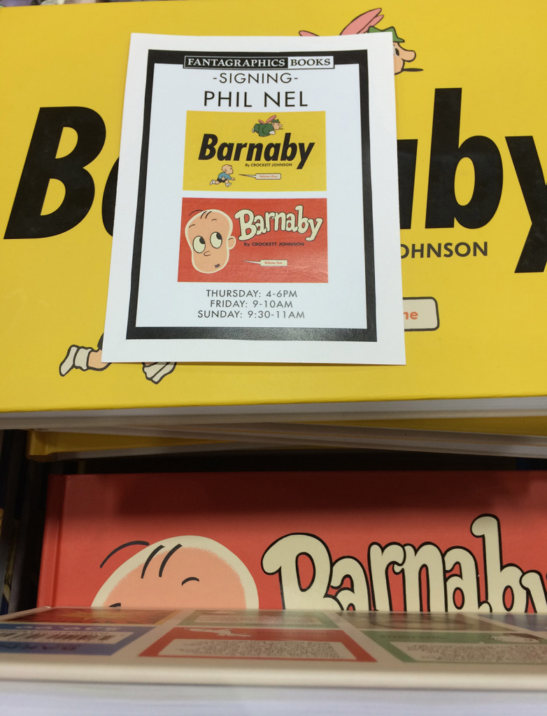 Barnaby 1 and 2 at Fantagraphics booth, Comic-Con, 2014