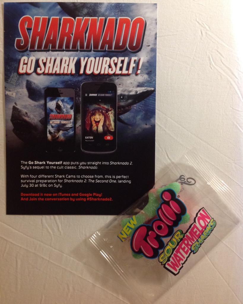Sharknado 2 (promotional materials, handed out on the streets near Comic-Con)