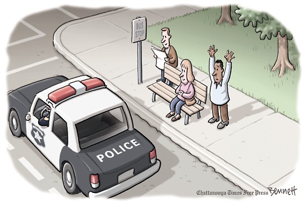 Clay Bennett, "Community Relations." Chattanooga Times Free Press, 15 Aug. 2014