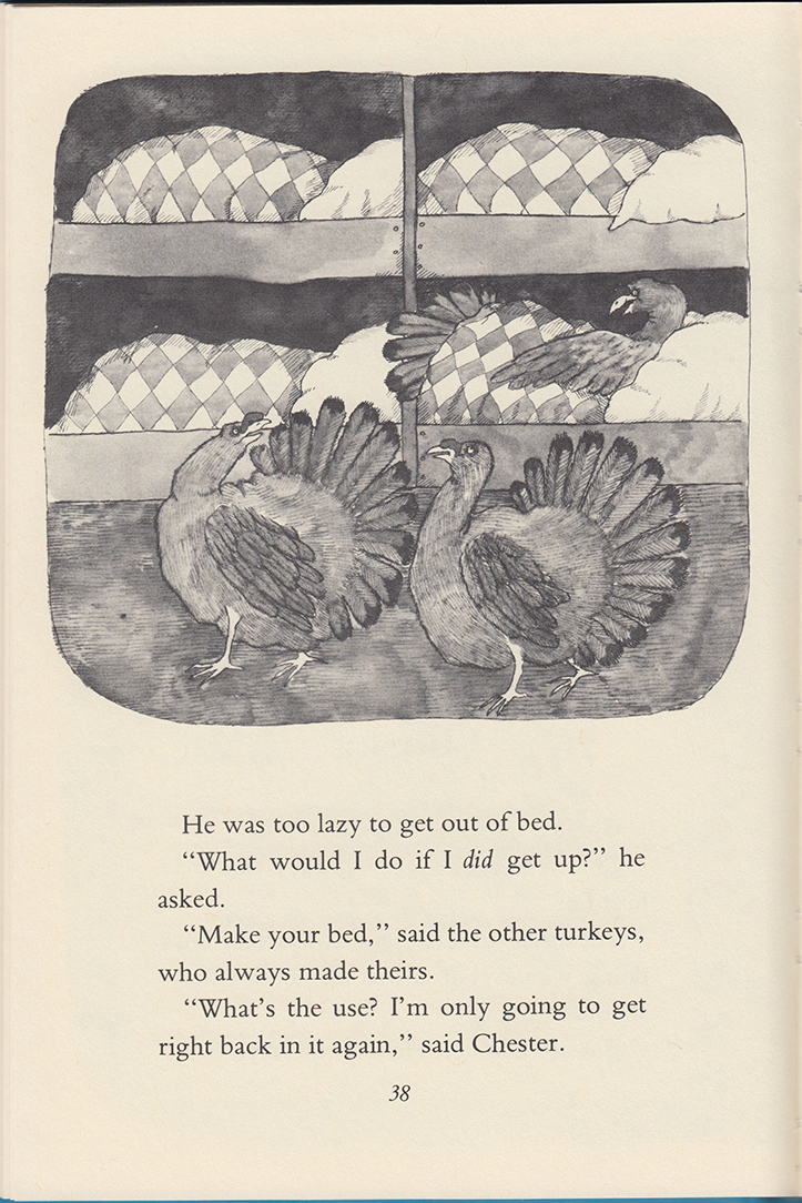Florence Parry Heide and Sylvia Worth Van Clief, Fables You Shouldn't Pay Any Attention To (1978, illus. by Victoria Chess): "Chester," p. 38