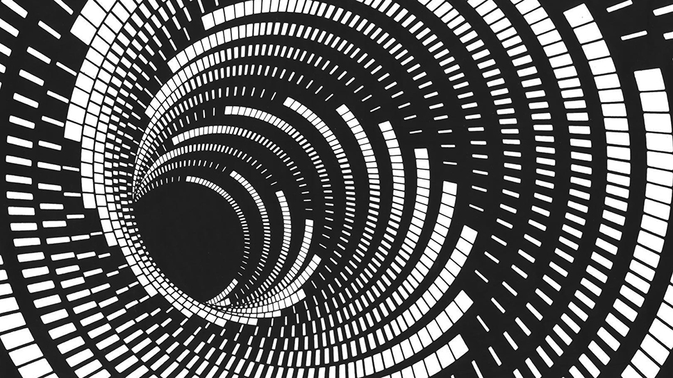abstract black-and-white vortex