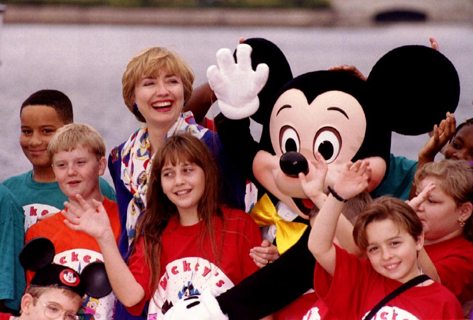 Hillary Clinton & Mickey Mouse, c. 1993