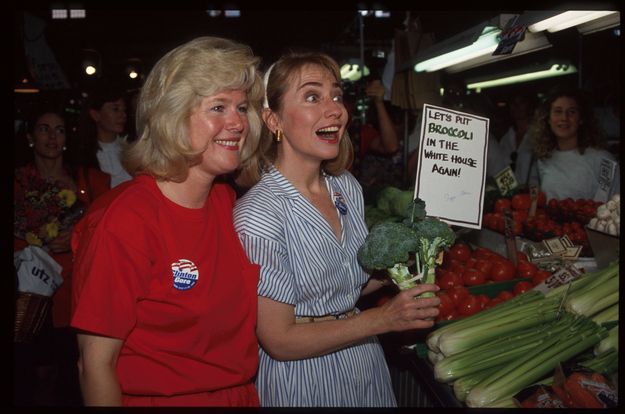 Hillary Clinton, Tipper Gore, & broccoli, 1992