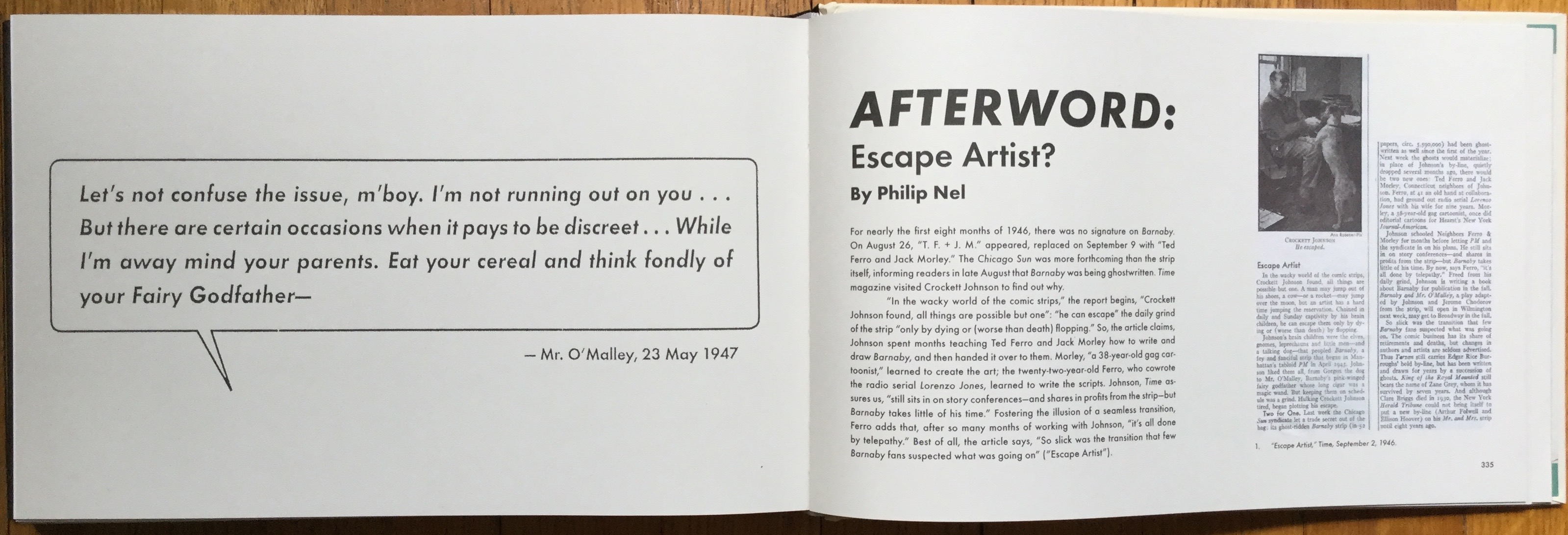 Philip Nel, Afterword: Escape Artist?, Crockett Johnson's Barnaby Volume Three