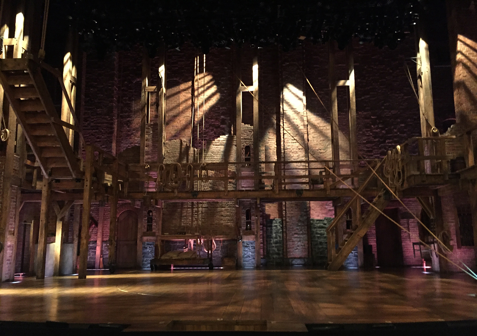 Hamilton: bare stage, before show begins