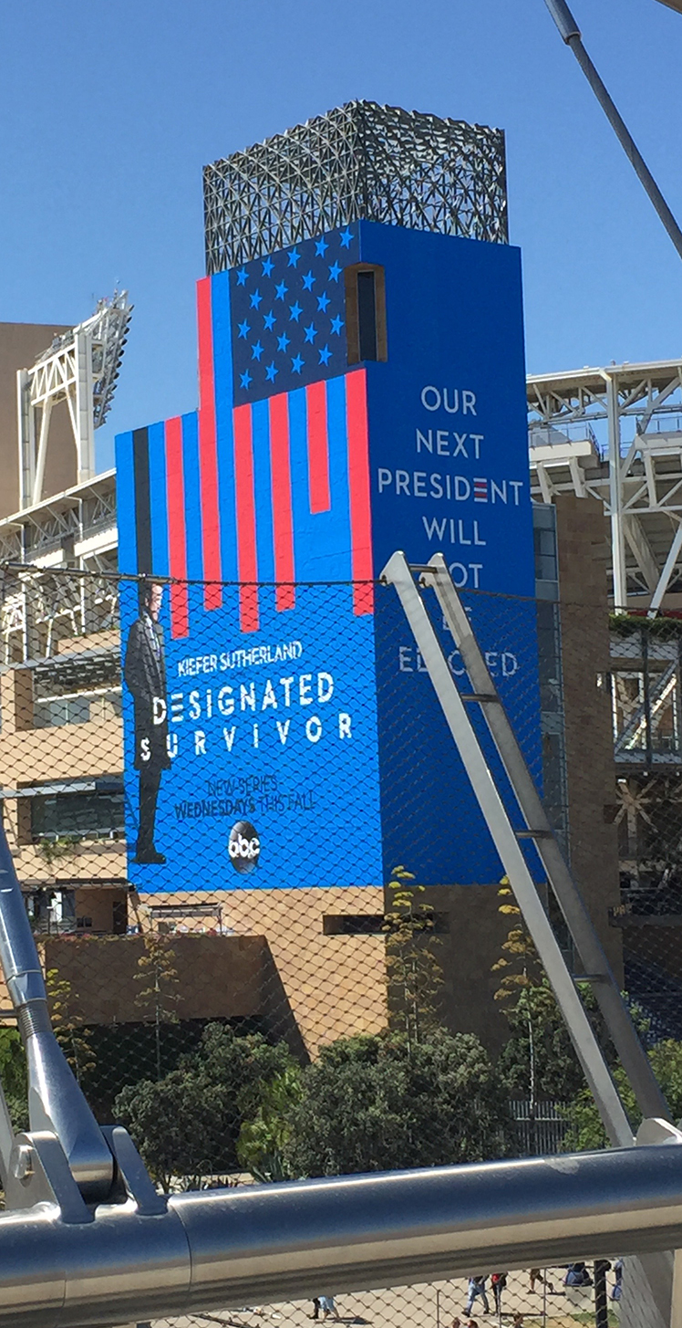 Designated Survivor ad, side of building, downtown San Diego, 20 July 2016