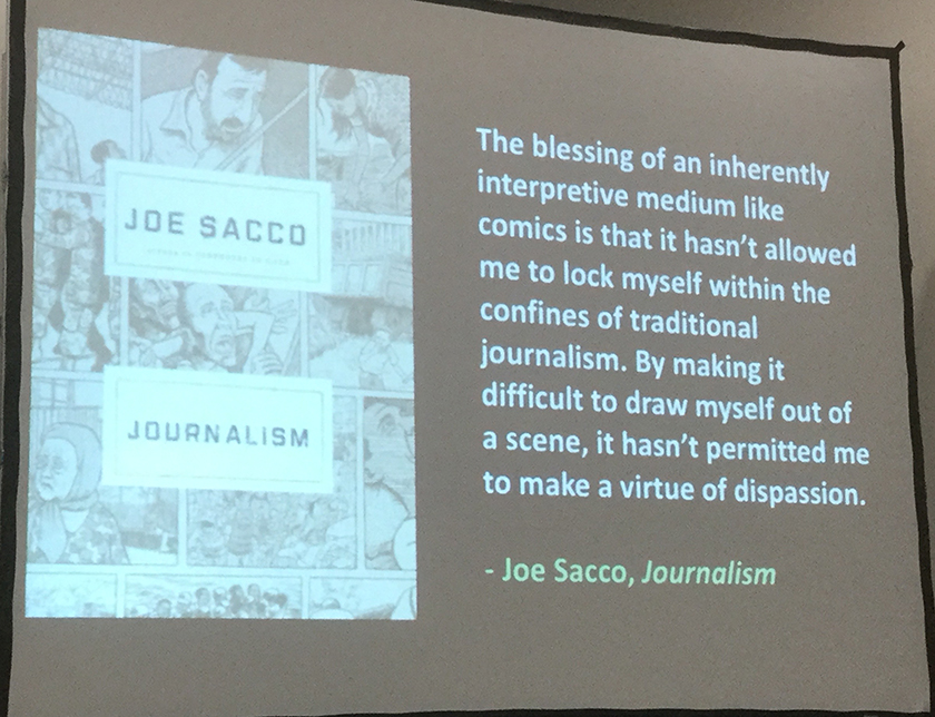 quotation from Sacco's Journalism