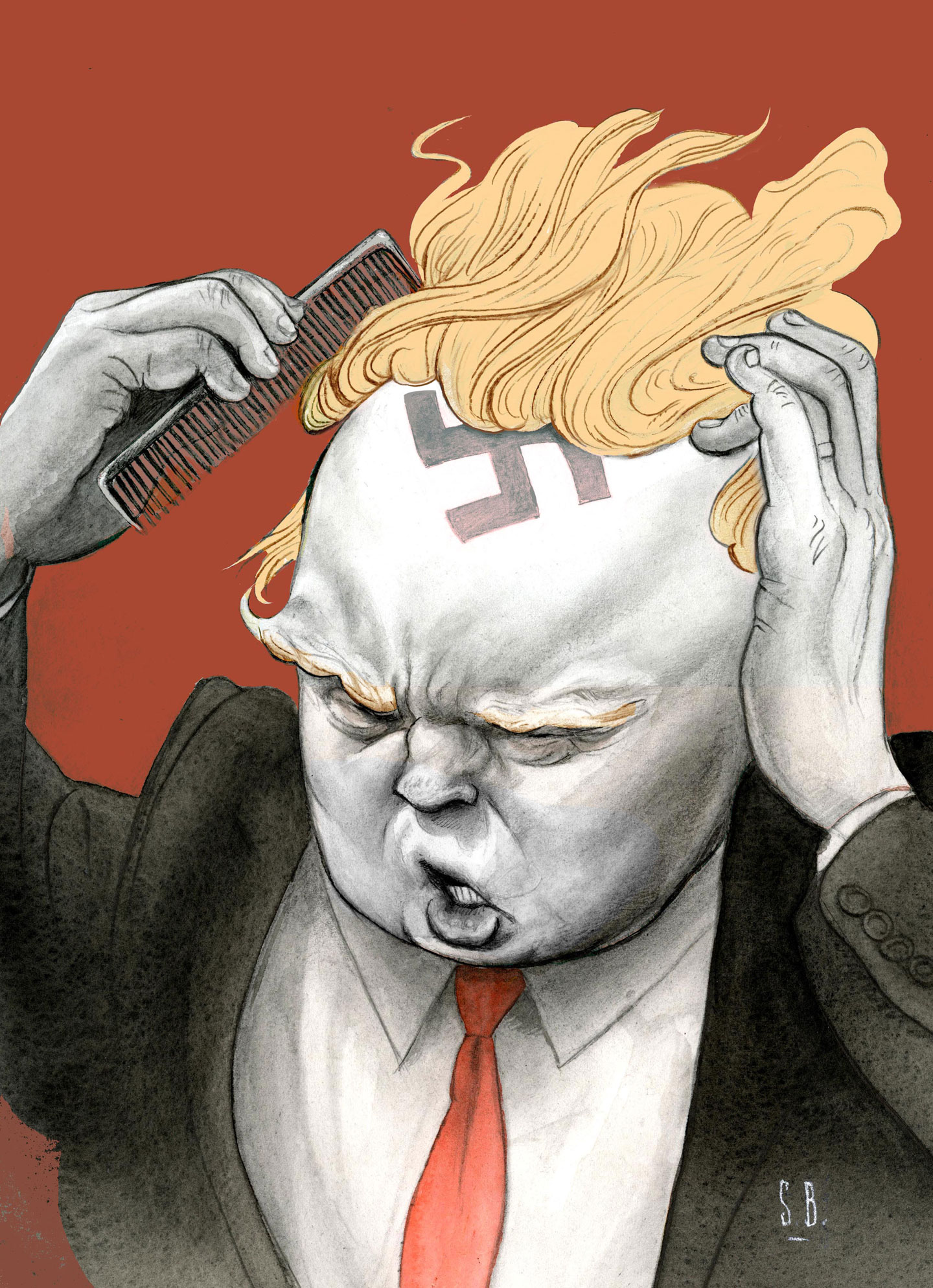 Steve Brodner, Trump Combover