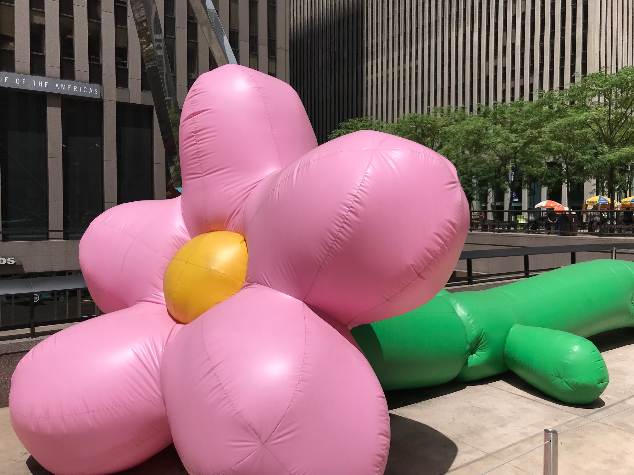 inflatable flower, NYC, July 2018