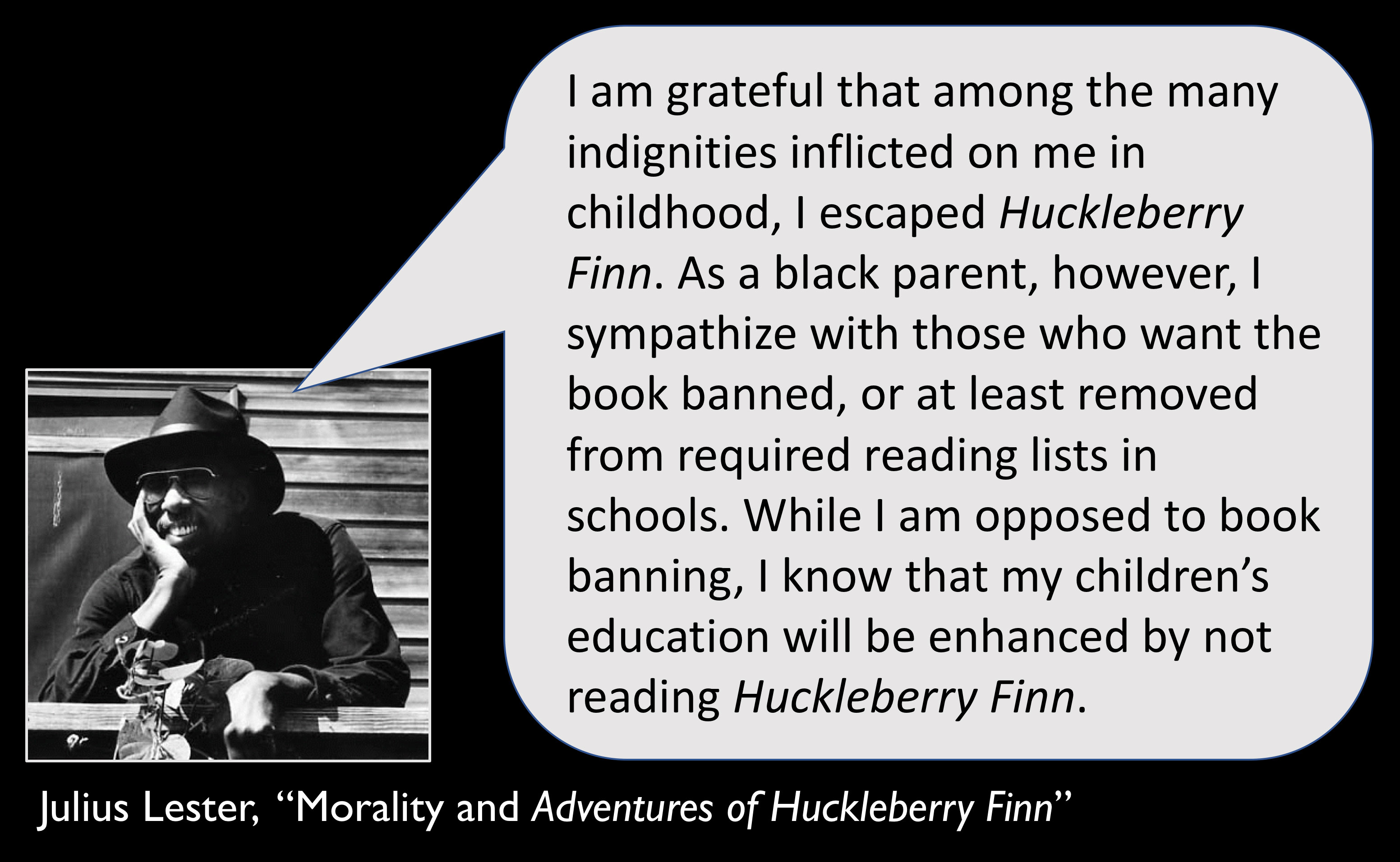 Julius Lester on Mark Twain's Huckleberry Finn