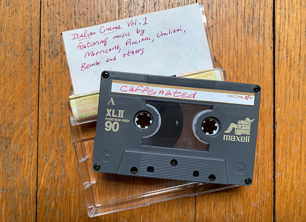 The original "Italian Cinema" mix tape compiled by Bill DeMain