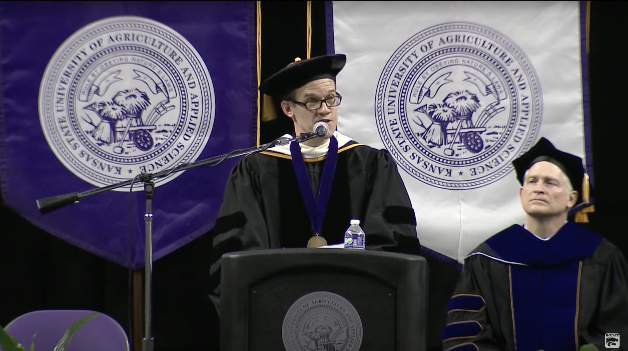 Philip Nel, giving commencement speech, Kansas State University, 10 Dec. 2022
